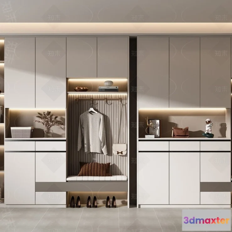 1388369 - Shoe Cabinet and Racks - 3D Models for Interior - 080 3D Max