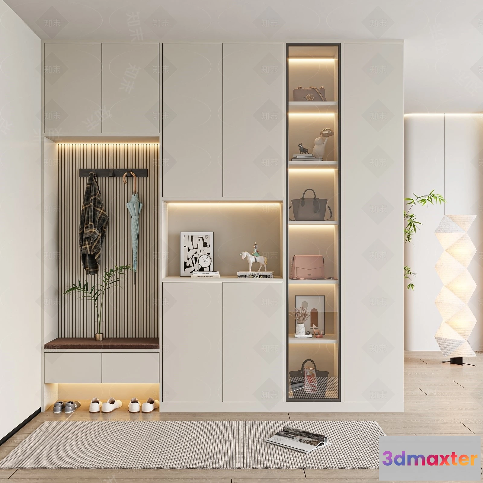 1388502 - Shoe Cabinet and Racks - 3D Models for Interior - 082 3D Max