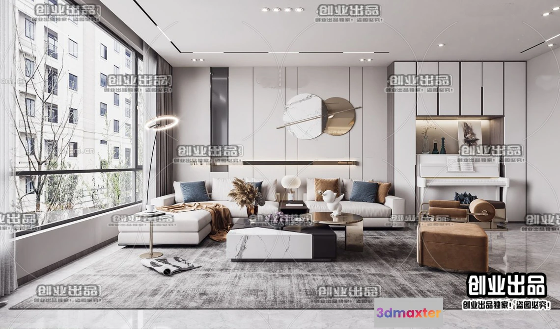 1388535 - Living Room - Modern Style Interior 3D Scenes - 057 3D Max