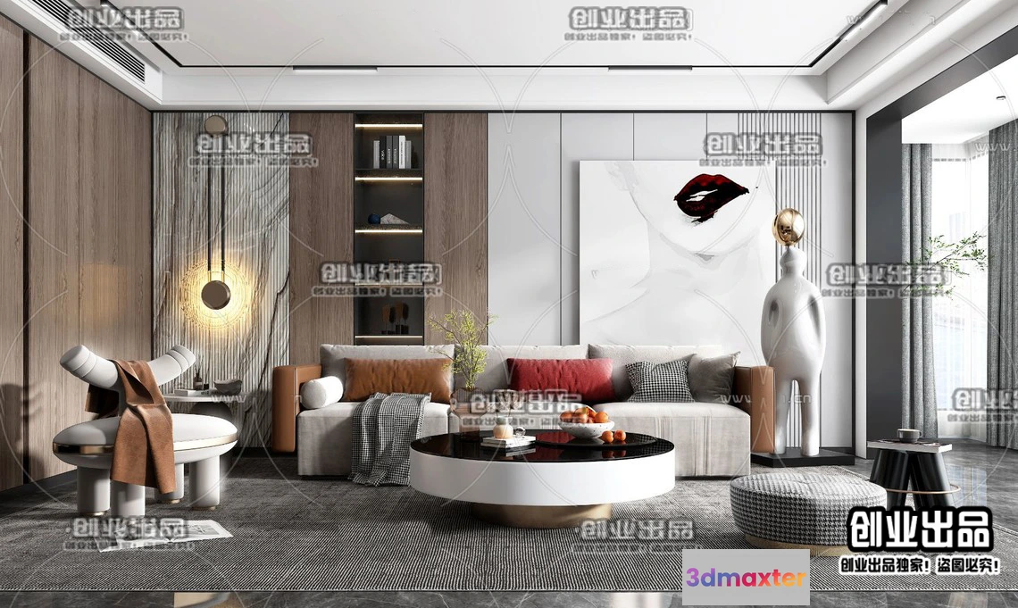 1388650 - Living Room - Modern Style Interior 3D Scenes - 059 3D Max