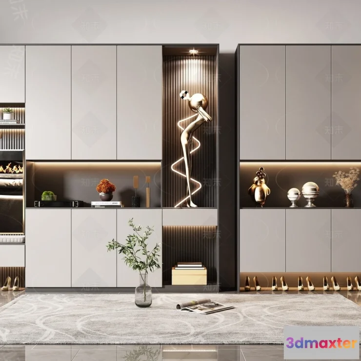 1388712 - Shoe Cabinet and Racks - 3D Models for Interior - 085 3D Max