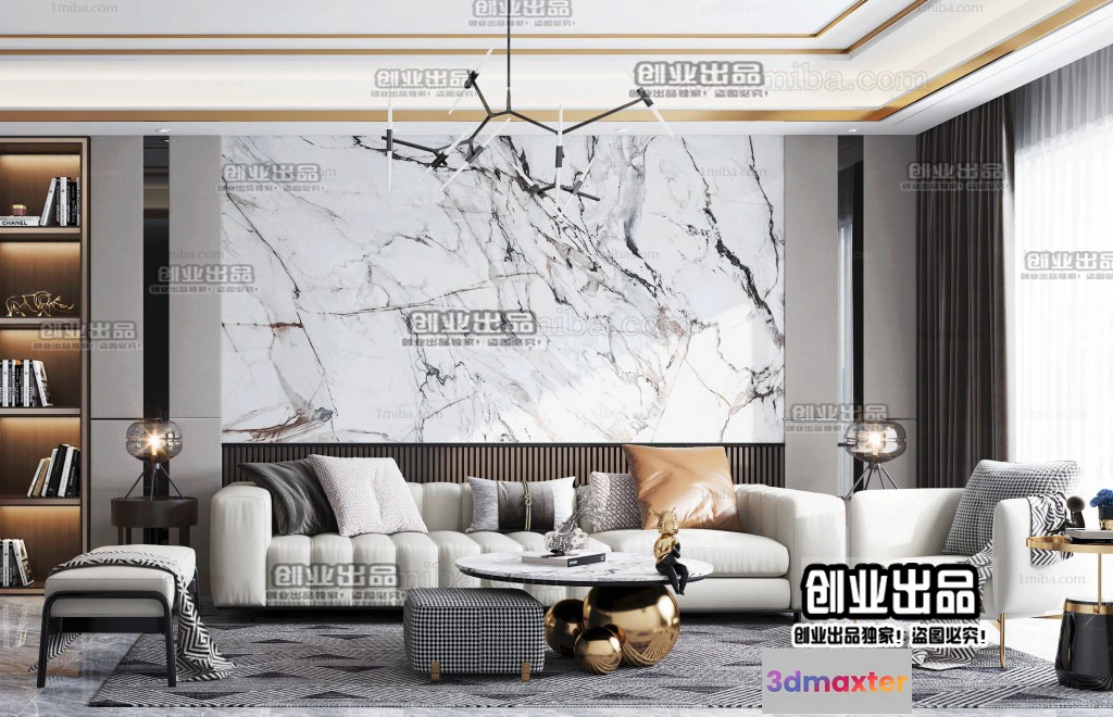 1388845 - Living Room - Modern Style Interior 3D Scenes - 062 3D Max