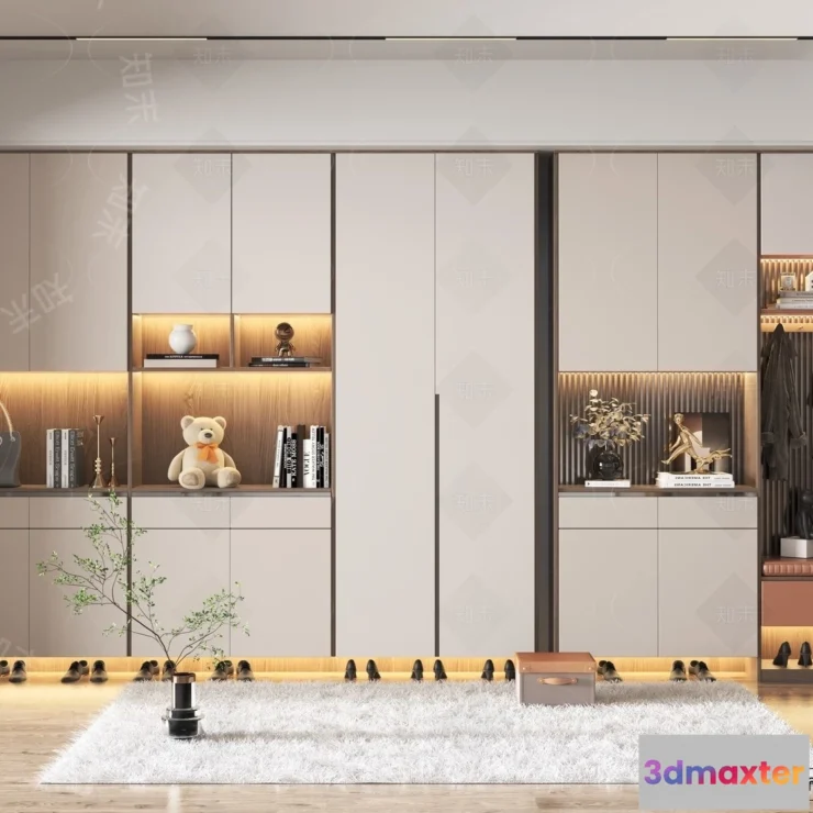 1389711 - Shoe Cabinet and Racks - 3D Models for Interior - 100 3D Max