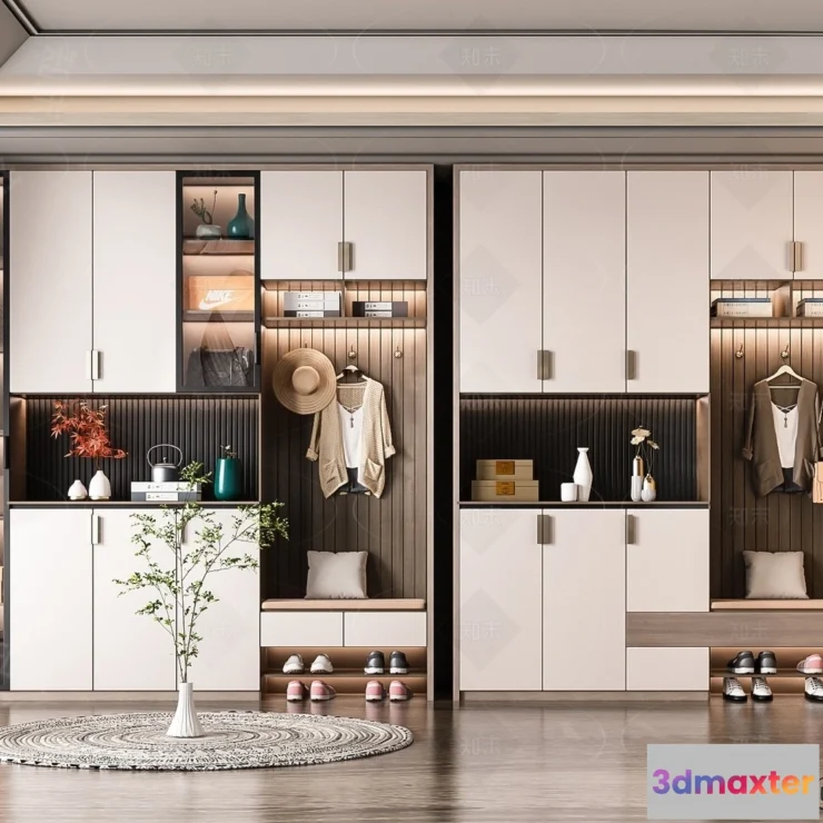 1389769 - Shoe Cabinet and Racks - 3D Models for Interior - 101 3D Max