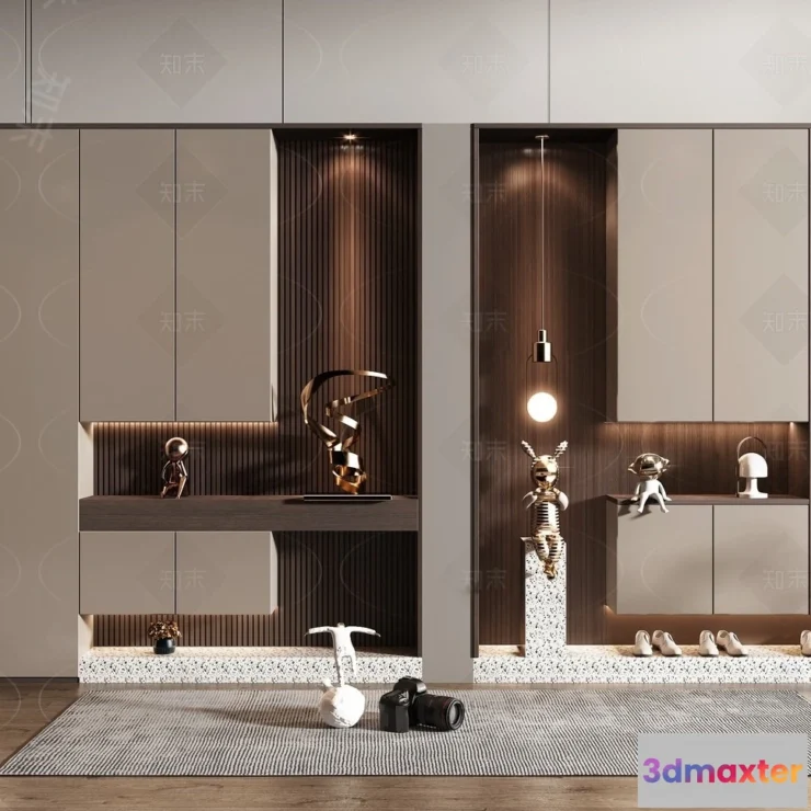 1389835 - Shoe Cabinet and Racks - 3D Models for Interior - 102 3D Max