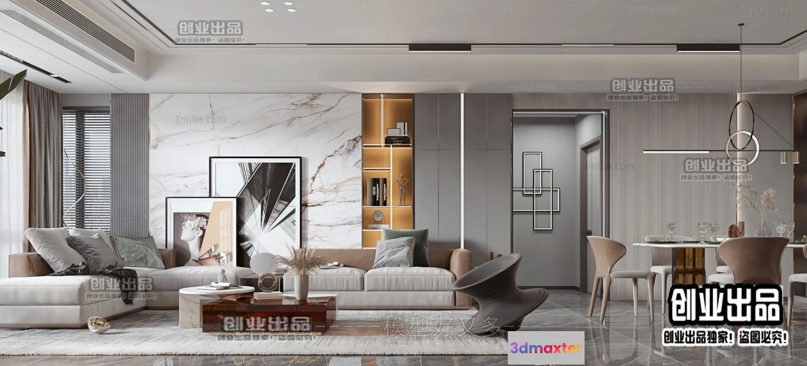 1389923 - Living Room - Modern Style Interior 3D Scenes - 078 3D Max