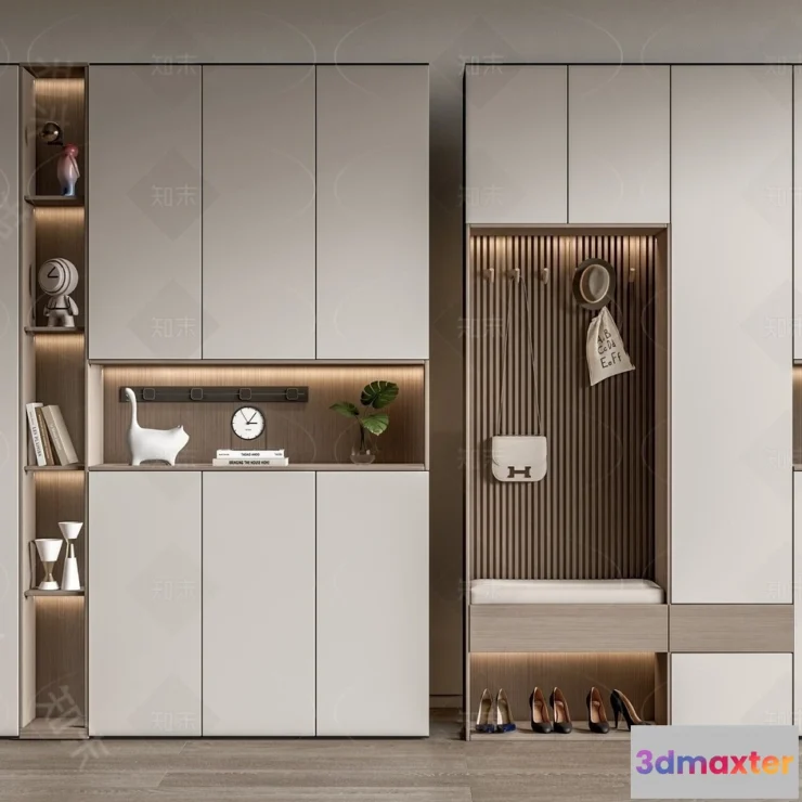 1390026 - Shoe Cabinet and Racks - 3D Models for Interior - 105 3D Max