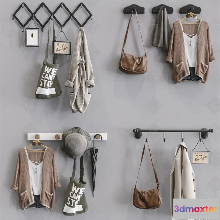 1390562 - Shoe Cabinet and Racks - 3D Models for Interior - 113 3D Max