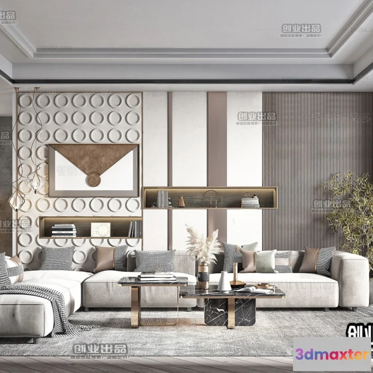 1390620 - Living Room - Modern Style Interior 3D Scenes - 088 3D Max