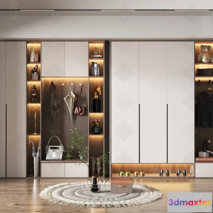 1390786 - Shoe Cabinet and Racks - 3D Models for Interior - 116 3D Max