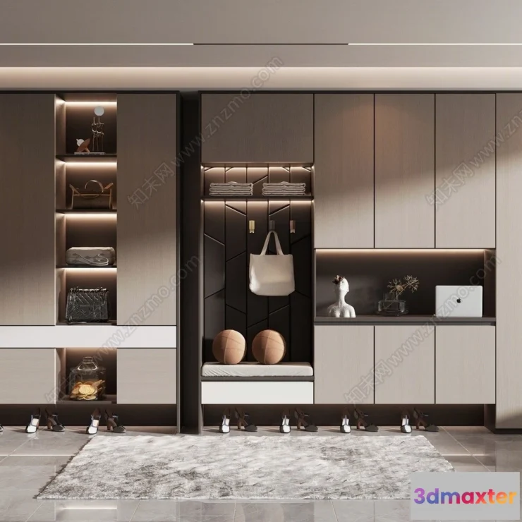 1391017 - Shoe Cabinet and Racks - 3D Models for Interior - 120 3D Max