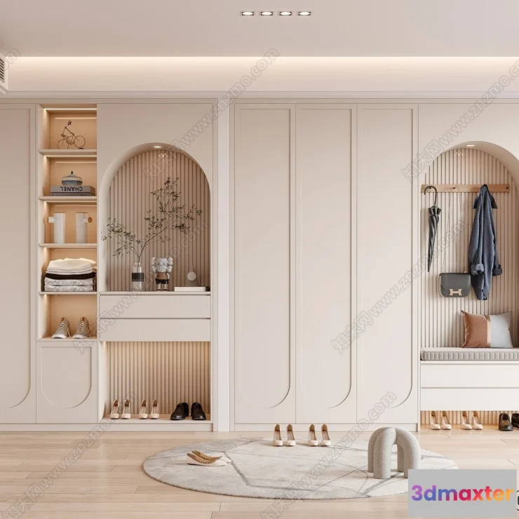 1391471 - Shoe Cabinet and Racks - 3D Models for Interior - 128 3D Max