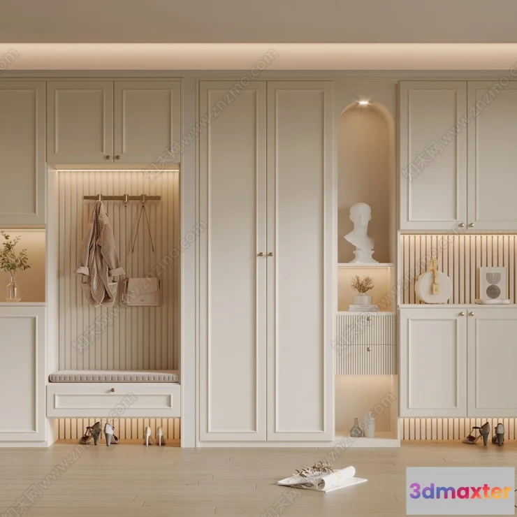 1391532 - Shoe Cabinet and Racks - 3D Models for Interior - 131 3D Max