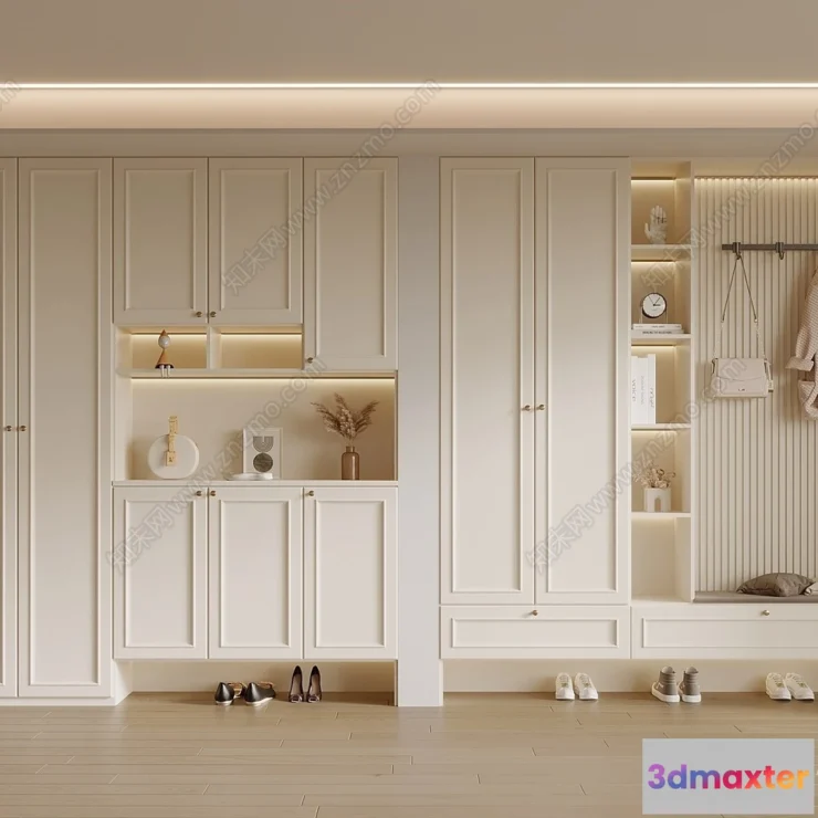 1391536 - Shoe Cabinet and Racks - 3D Models for Interior - 132 3D Max