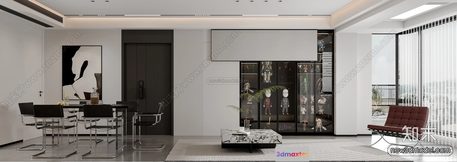 1573022 - Modern Style Interior 3D Blocks and 3D Models - Living Room 3D Scene - 016 3D Max