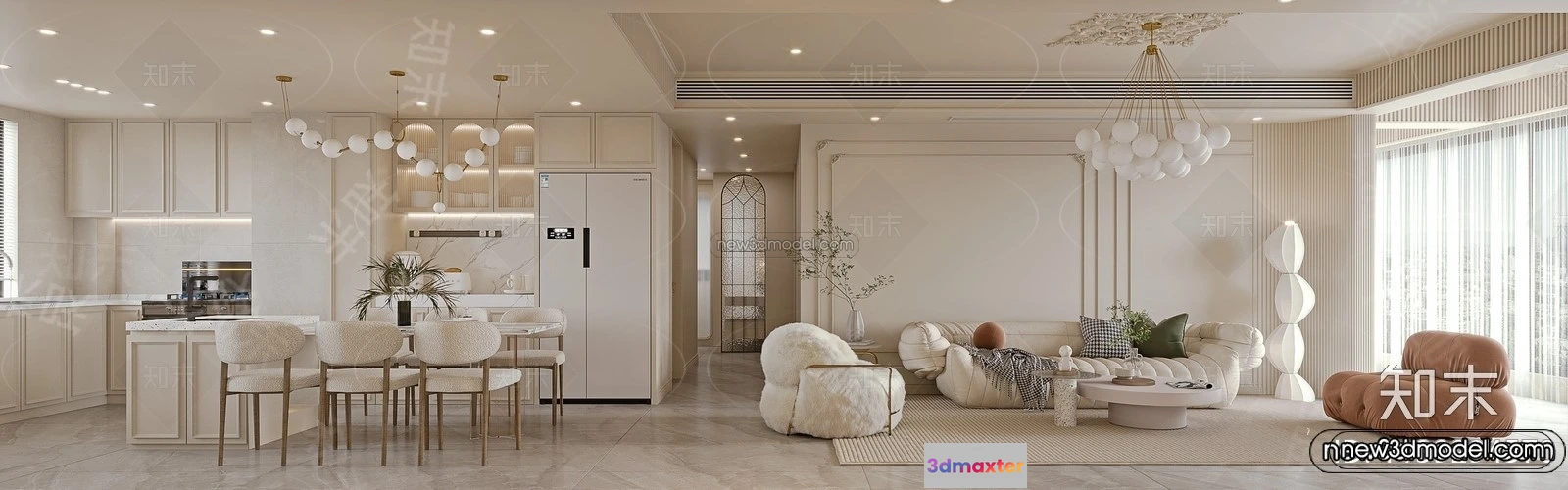 1573044 - Modern Style Interior 3D Blocks and 3D Models - Living Room 3D Scene - 027 3D Max