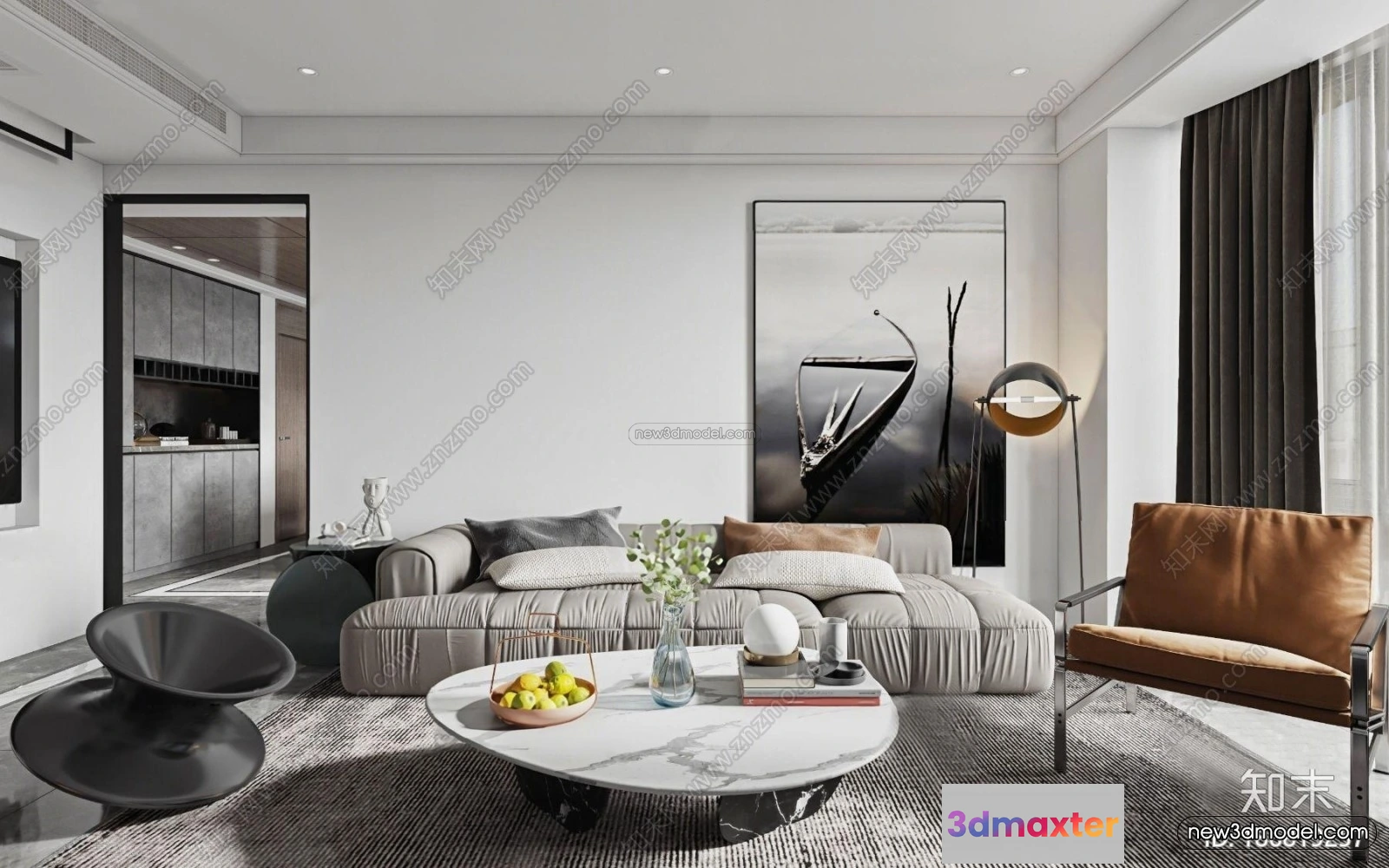 1573054 - Modern Style Interior 3D Blocks and 3D Models - Living Room 3D Scene - 032 3D Max