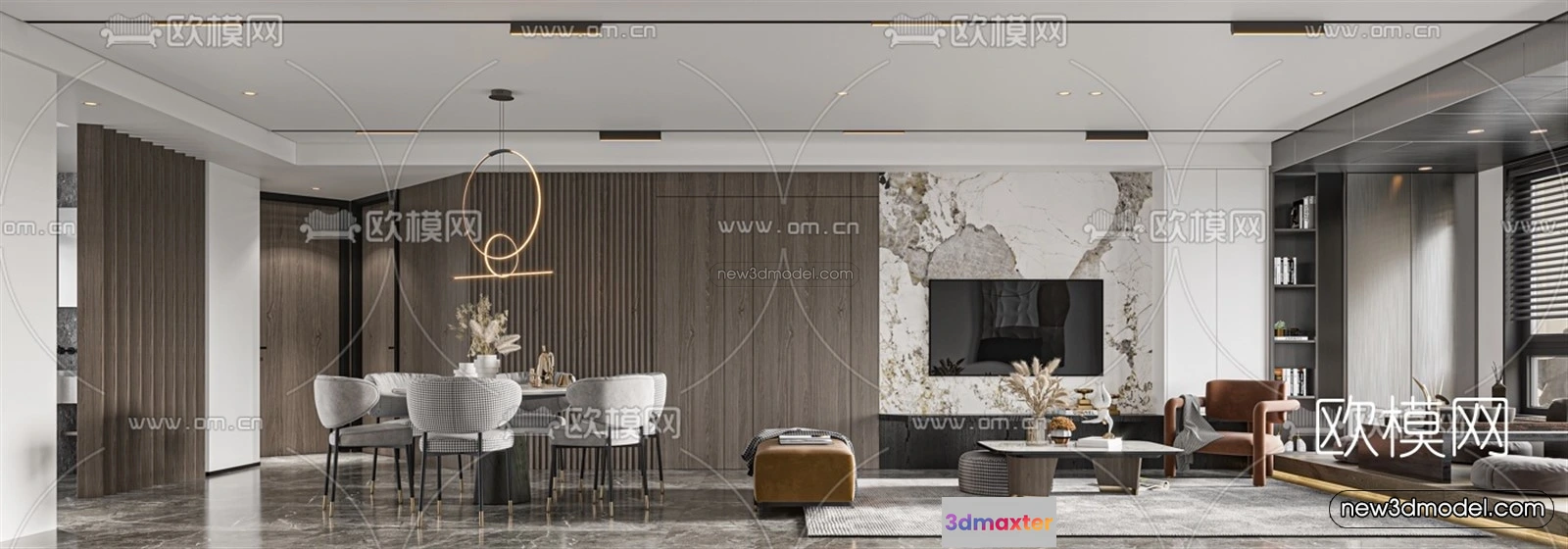 1573066 - Modern Style Interior 3D Blocks and 3D Models - Living Room 3D Scene - 038 3D Max