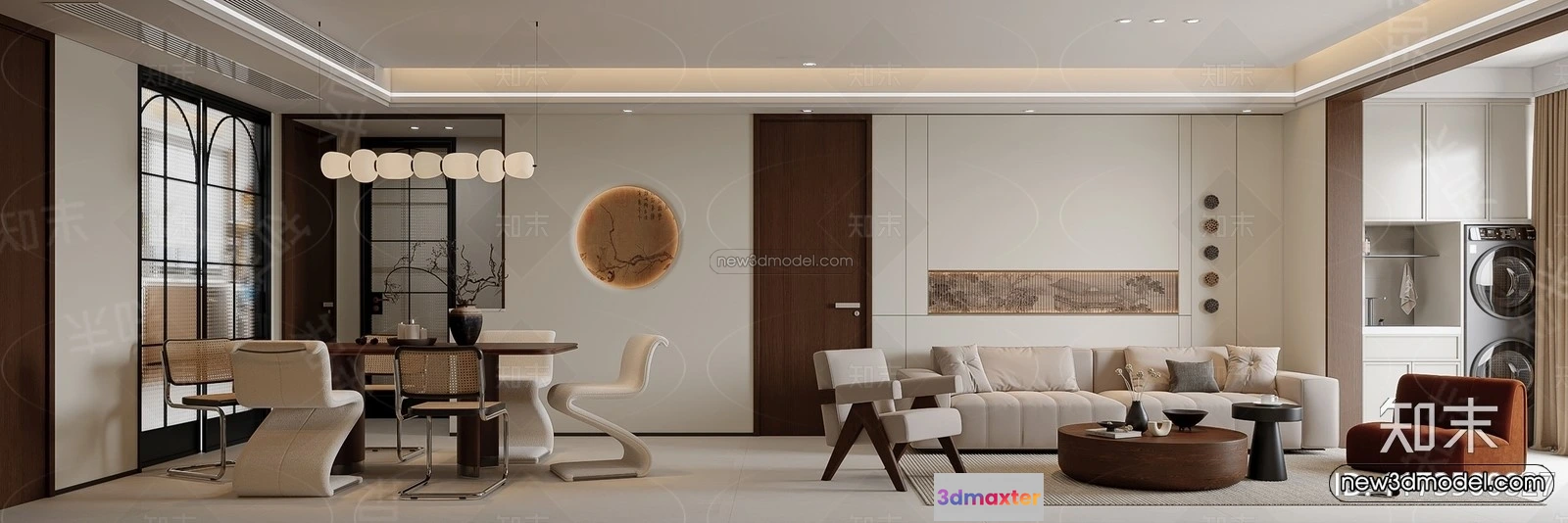 1573138 - Modern Style Interior 3D Blocks and 3D Models - Living Room 3D Scene - 074 3D Max