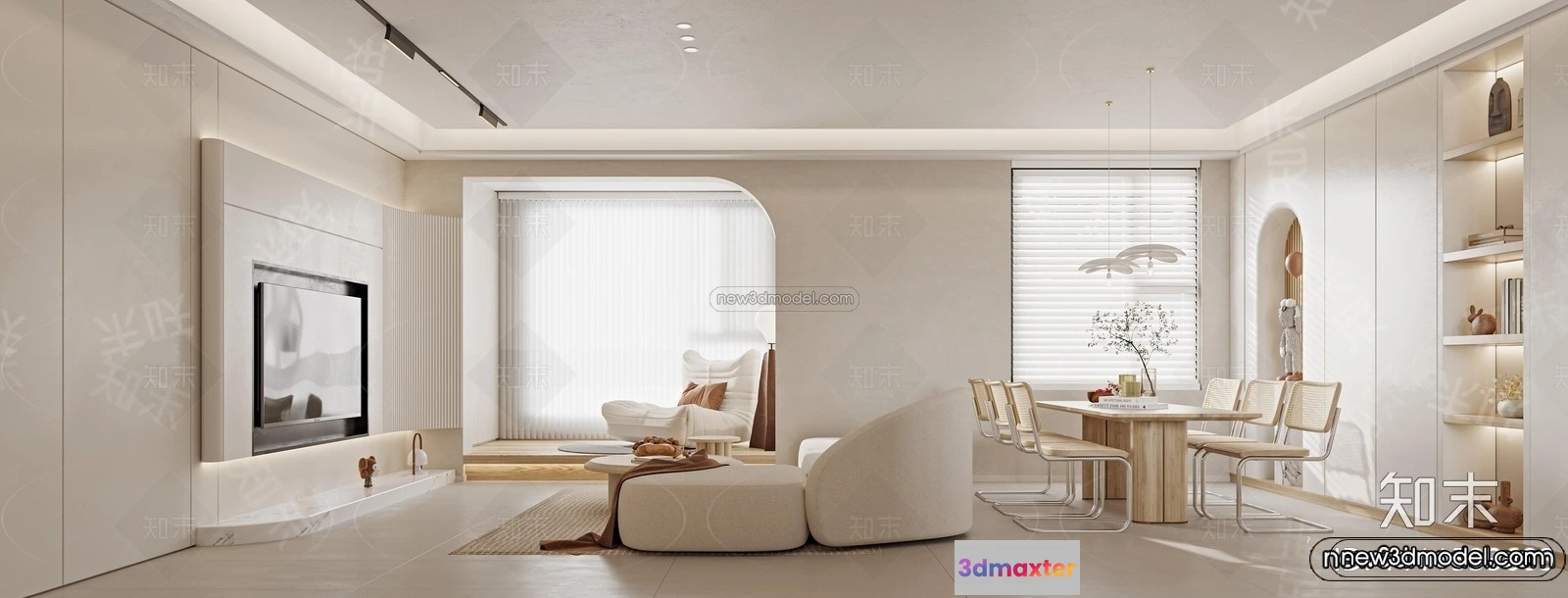 1573140 - Modern Style Interior 3D Blocks and 3D Models - Living Room 3D Scene - 075 3D Max