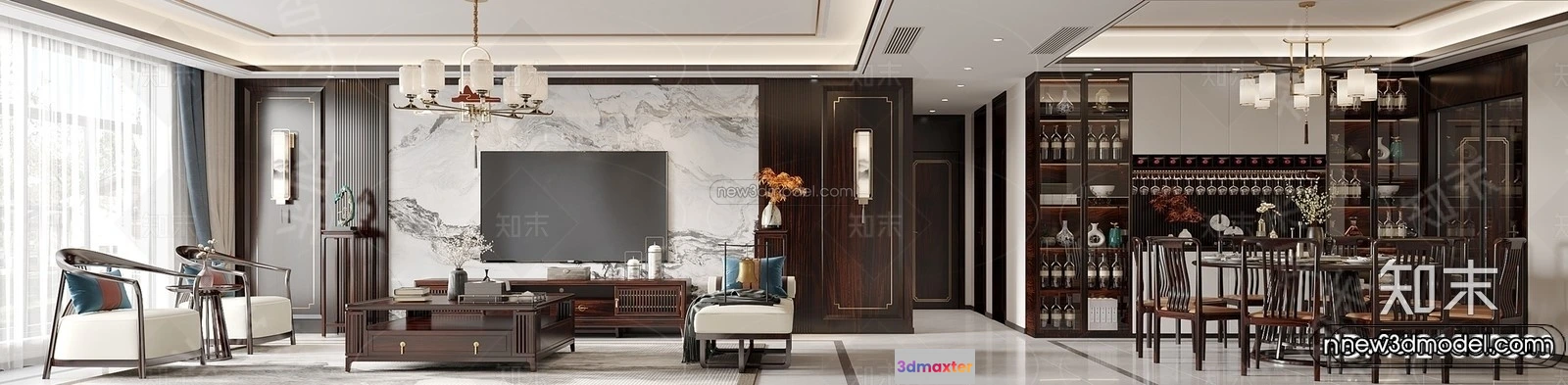 1573178 - Modern Style Interior 3D Blocks and 3D Models - Living Room 3D Scene - 094 3D Max