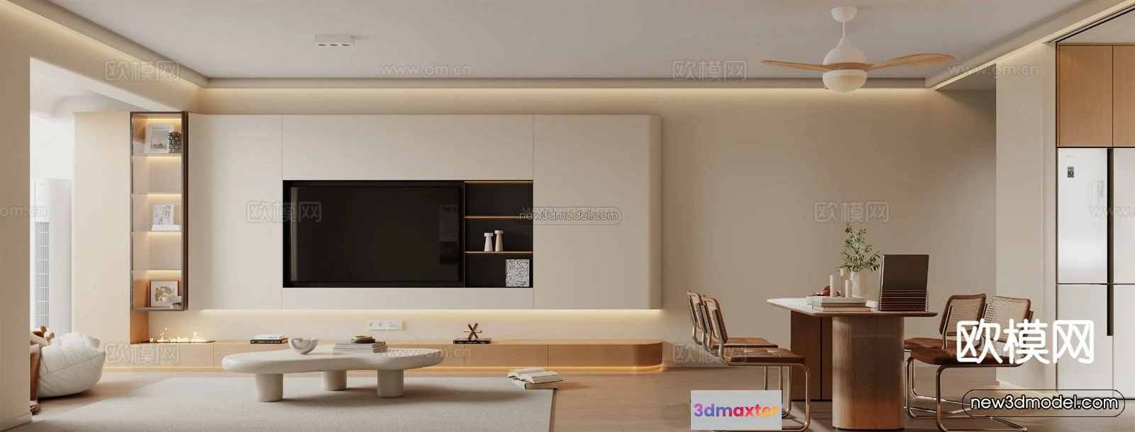 1573202 - Modern Style Interior 3D Blocks and 3D Models - Living Room 3D Scene - 106 3D Max