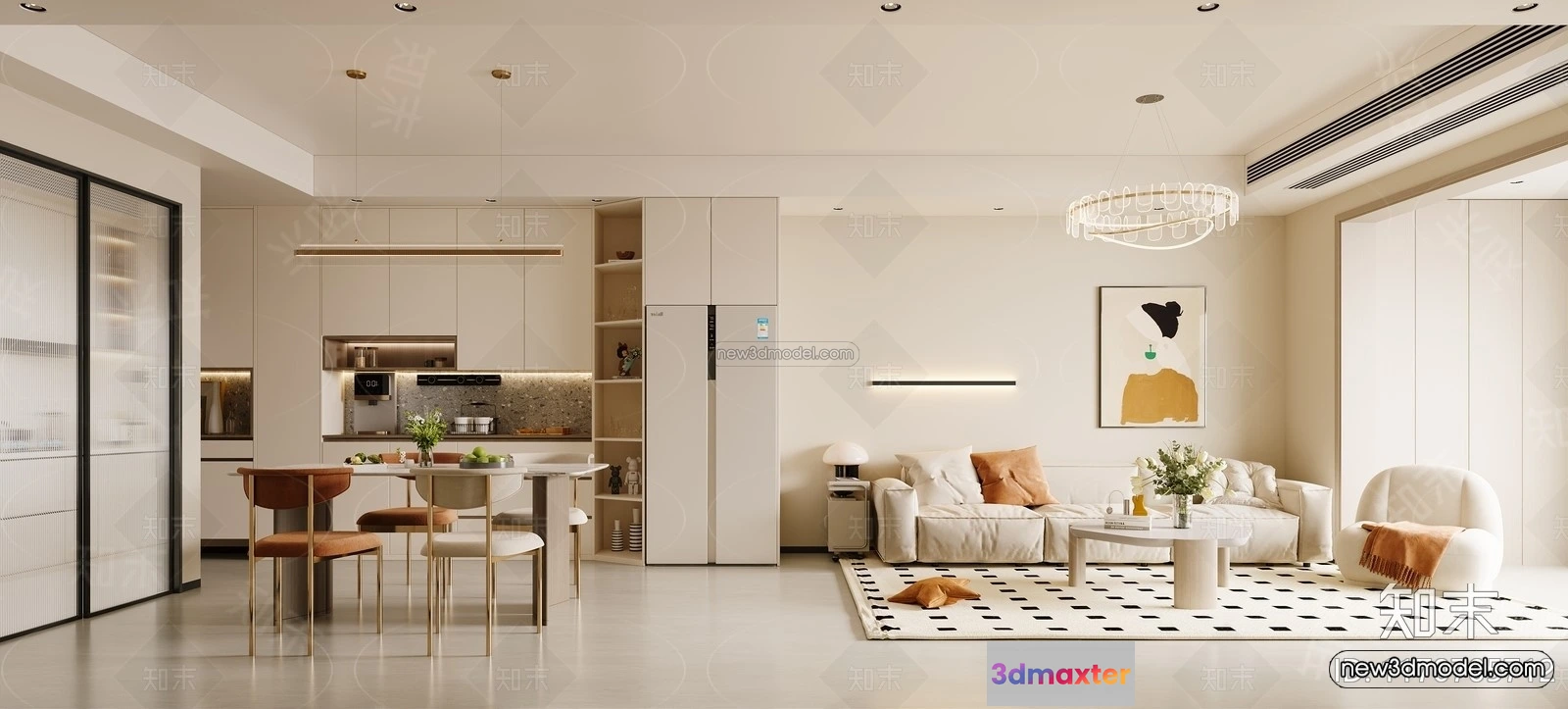 1573230 - Modern Style Interior 3D Blocks and 3D Models - Living Room 3D Scene - 120 3D Max