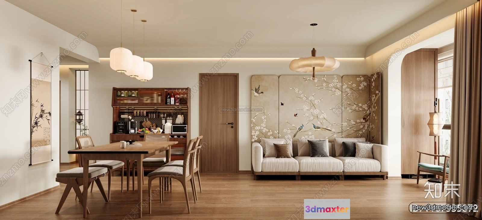 1573274 - Modern Style Interior 3D Blocks and 3D Models - Living Room 3D Scene - 142 3D Max