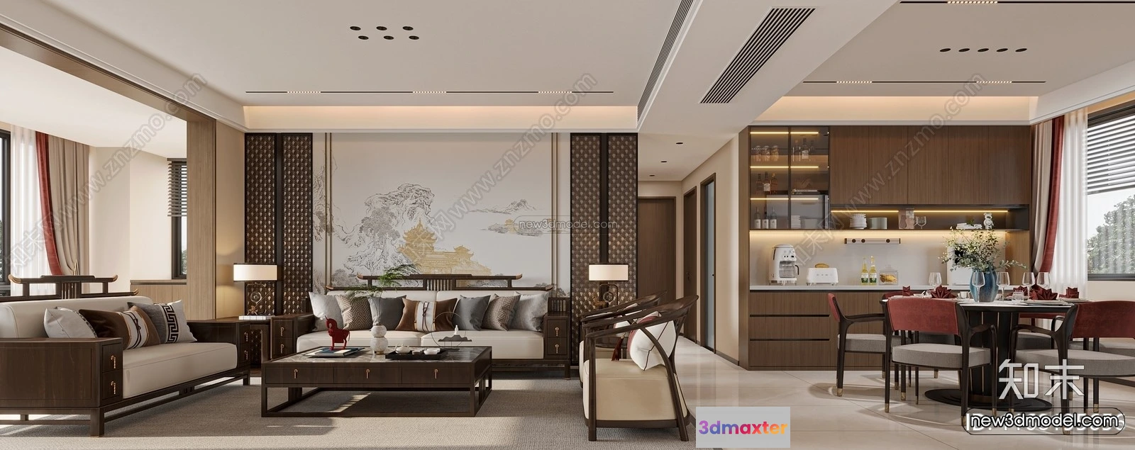 1573326 - Modern Style Interior 3D Blocks and 3D Models - Living Room 3D Scene - 168 3D Max