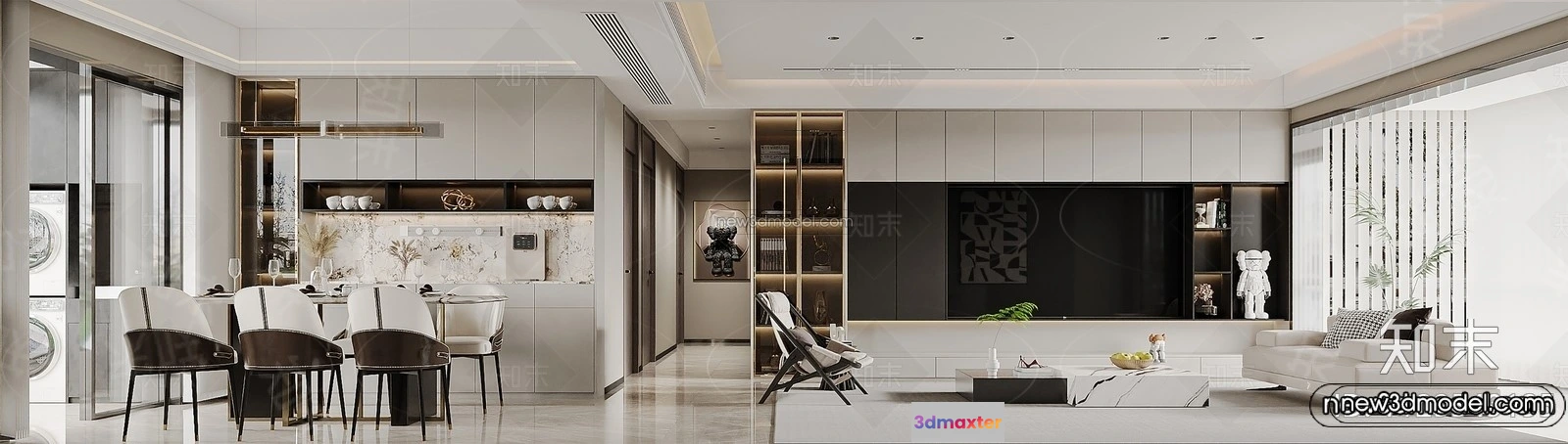 1573366 - Modern Style Interior 3D Blocks and 3D Models - Living Room 3D Scene - 188 3D Max