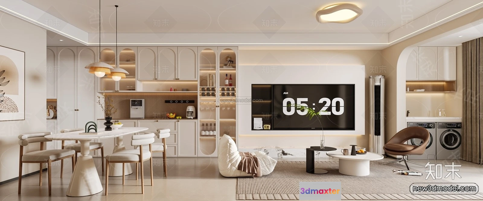 1573482 - Modern Style Interior 3D Blocks and 3D Models - Living Room 3D Scene - 246 3D Max