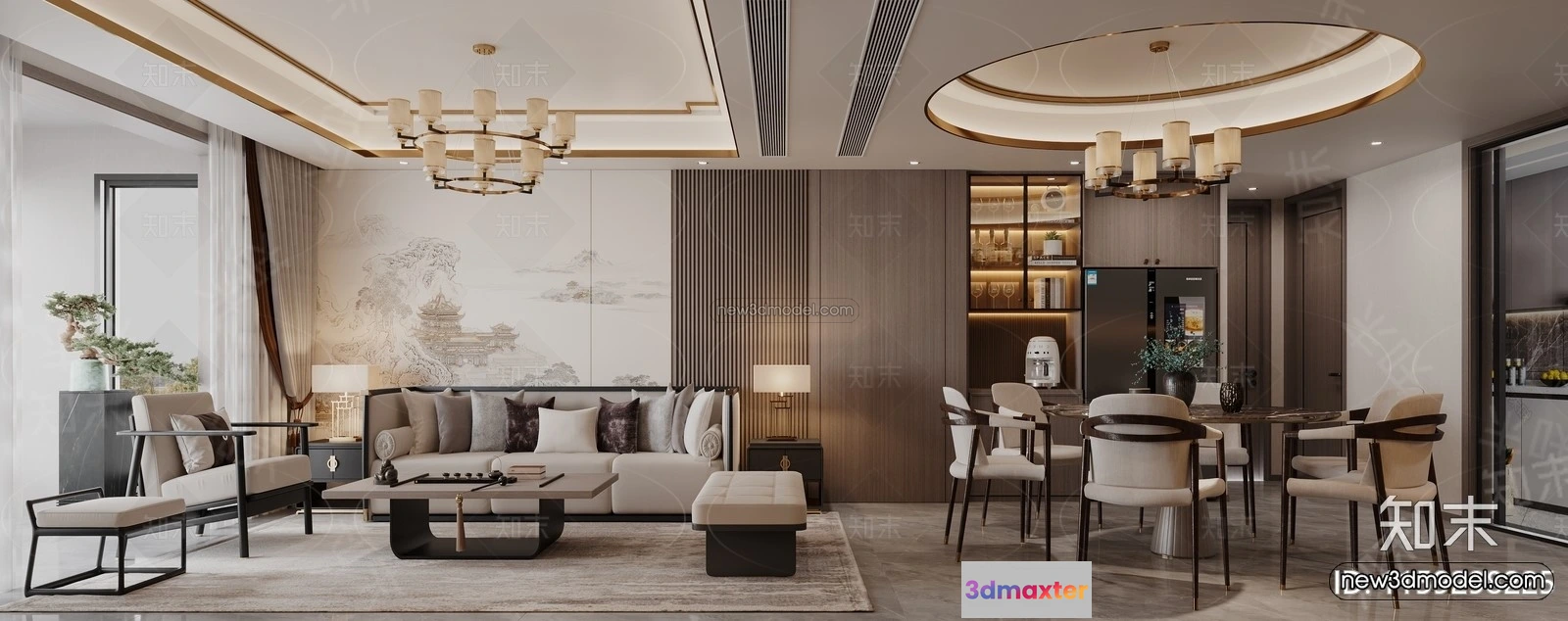 1573530 - Modern Style Interior 3D Blocks and 3D Models - Living Room 3D Scene - 270 3D Max