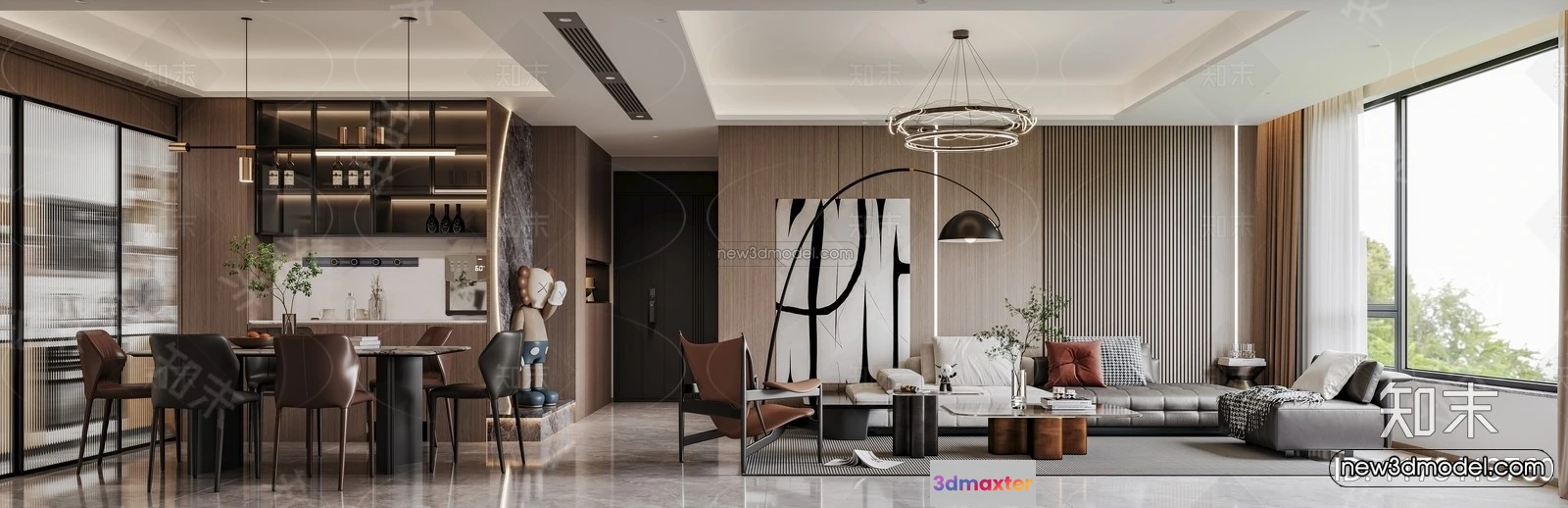 1573642 - Modern Style Interior 3D Blocks and 3D Models - Living Room 3D Scene - 326 3D Max