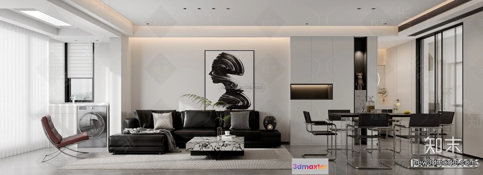 1573658 - Modern Style Interior 3D Blocks and 3D Models - Living Room 3D Scene - 334 3D Max