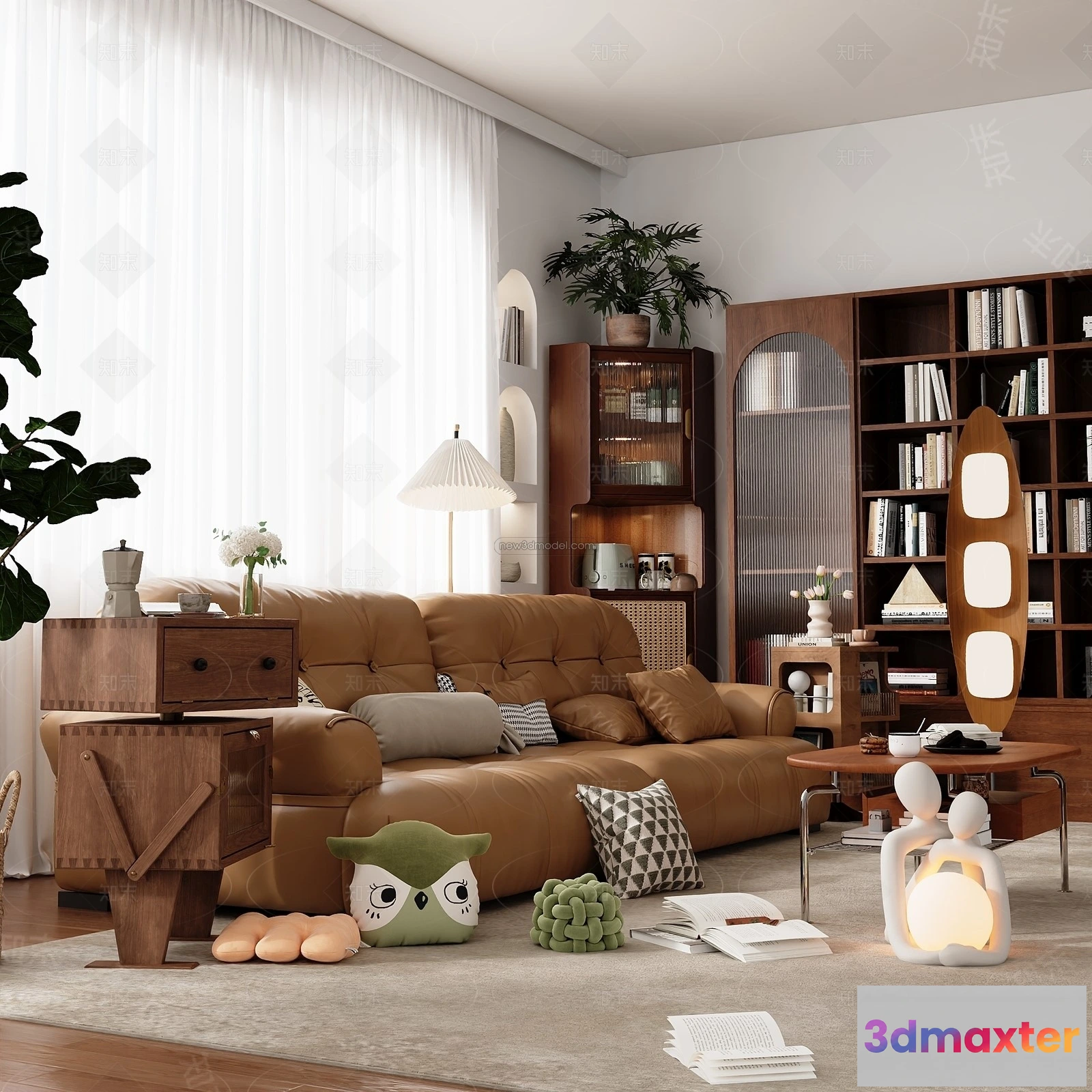 1573740 - Modern Style Interior 3D Blocks and 3D Models - Living Room 3D Scene - 375 3D Max