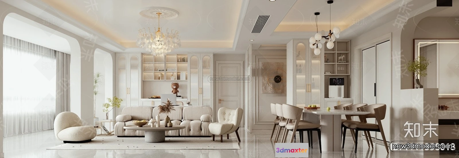 1573754 - Modern Style Interior 3D Blocks and 3D Models - Living Room 3D Scene - 382 3D Max