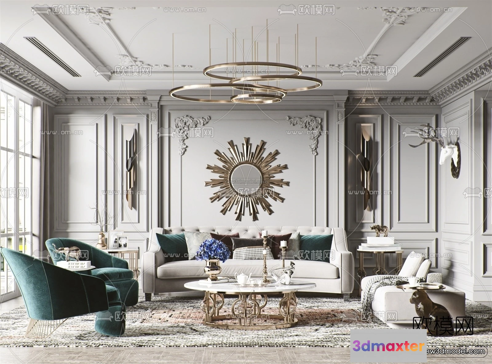 1580914 - Europe Style Interior 3D Blocks - Living Room 3D Model - 016 3D Max