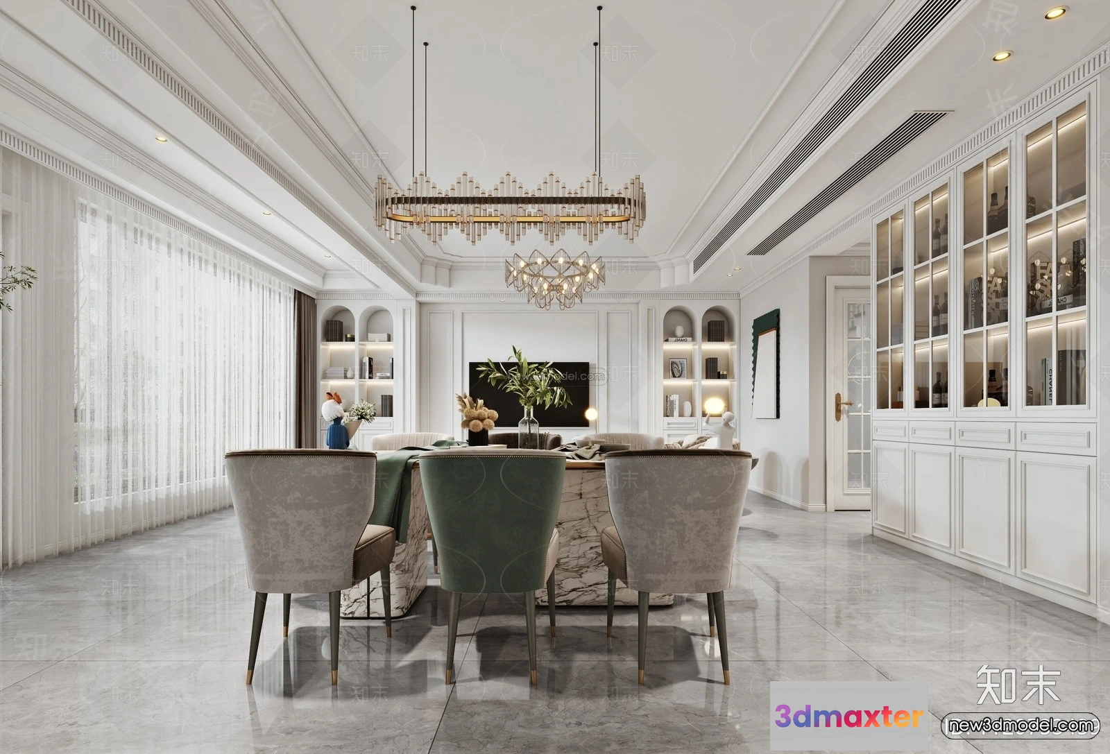 1581084 - Europe Style Interior 3D Blocks - Living Room 3D Model - 101 3D Max