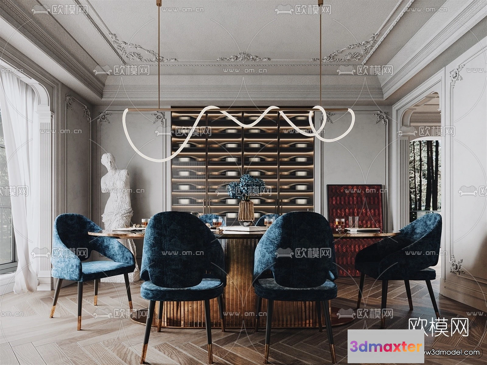 1581158 - Europe Style Interior 3D Blocks - Living Room 3D Model - 138 3D Max