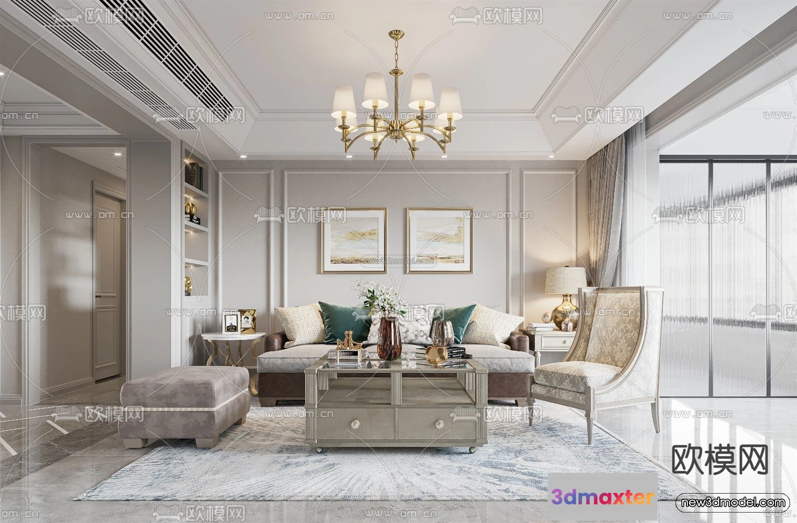 1581250 - Europe Style Interior 3D Blocks - Living Room 3D Model - 184 3D Max