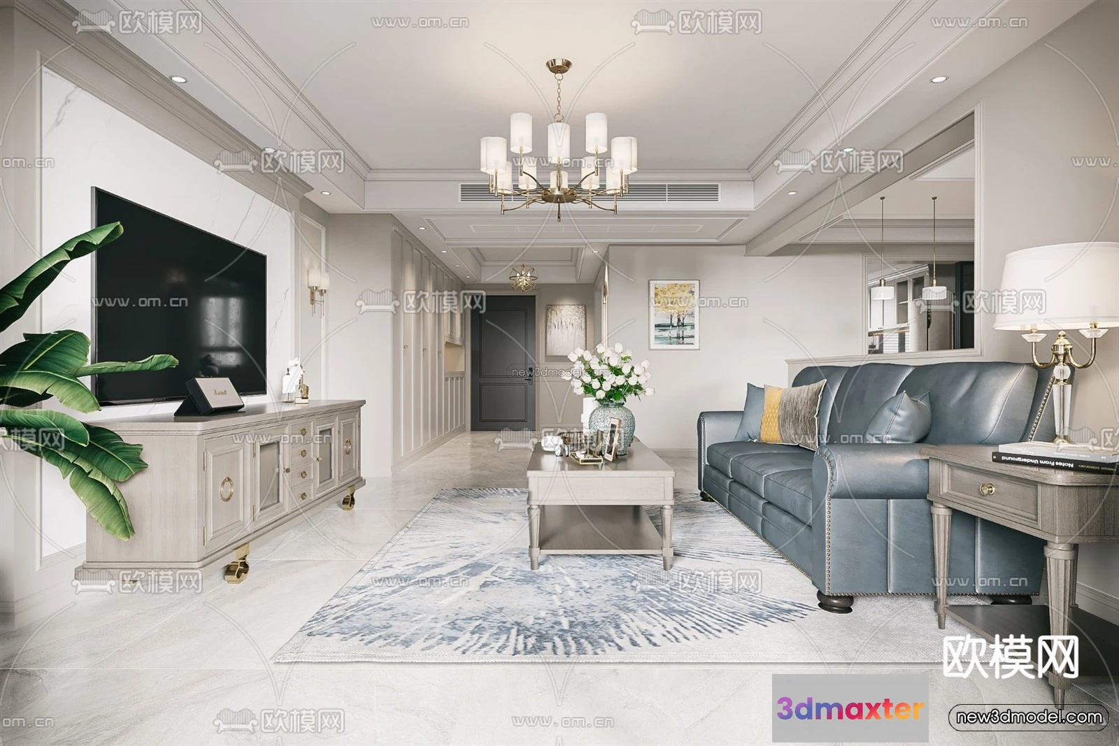 1581252 - Europe Style Interior 3D Blocks - Living Room 3D Model - 185 3D Max
