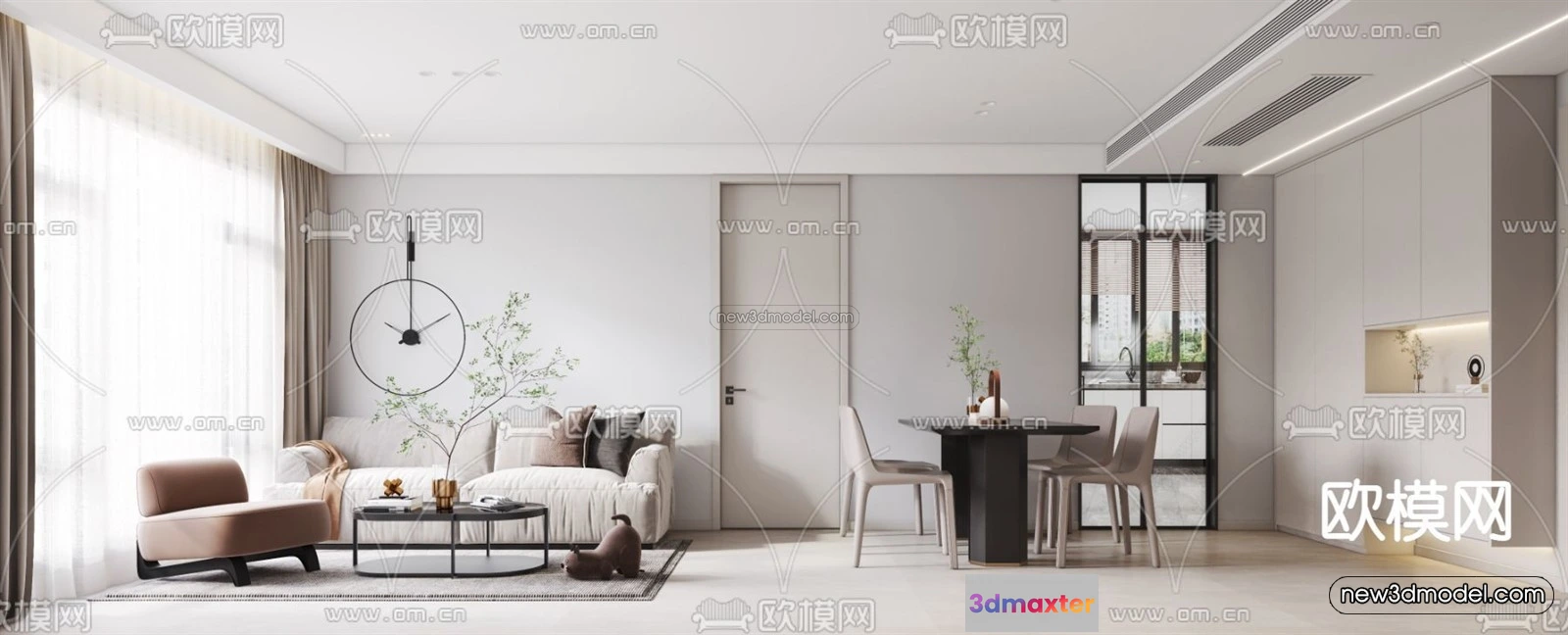 1581268 - Minimalist Style Interior 3D Blocks - Living Room 3D Model - 007 3D Max