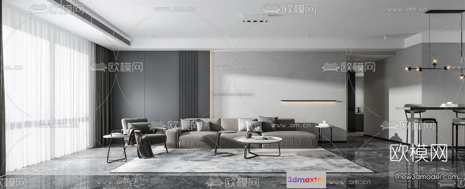 1581270 - Minimalist Style Interior 3D Blocks - Living Room 3D Model - 008 3D Max