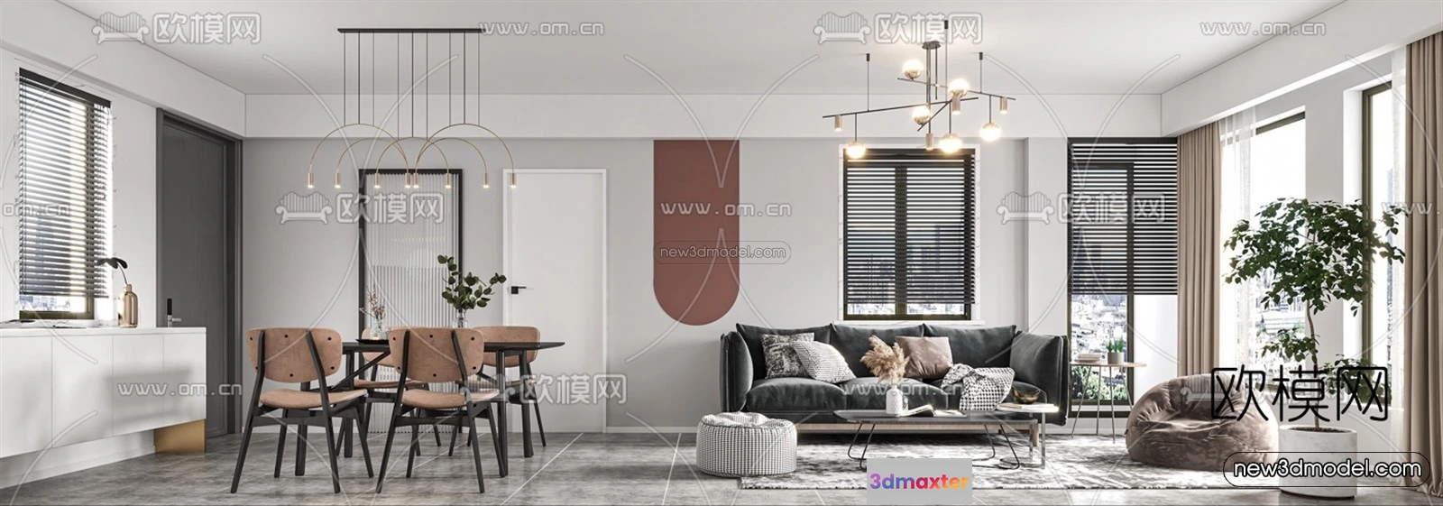 1581272 - Minimalist Style Interior 3D Blocks - Living Room 3D Model - 009 3D Max