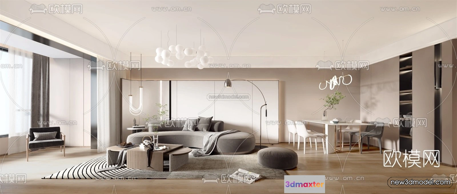 1581316 - Minimalist Style Interior 3D Blocks - Living Room 3D Model - 031 3D Max