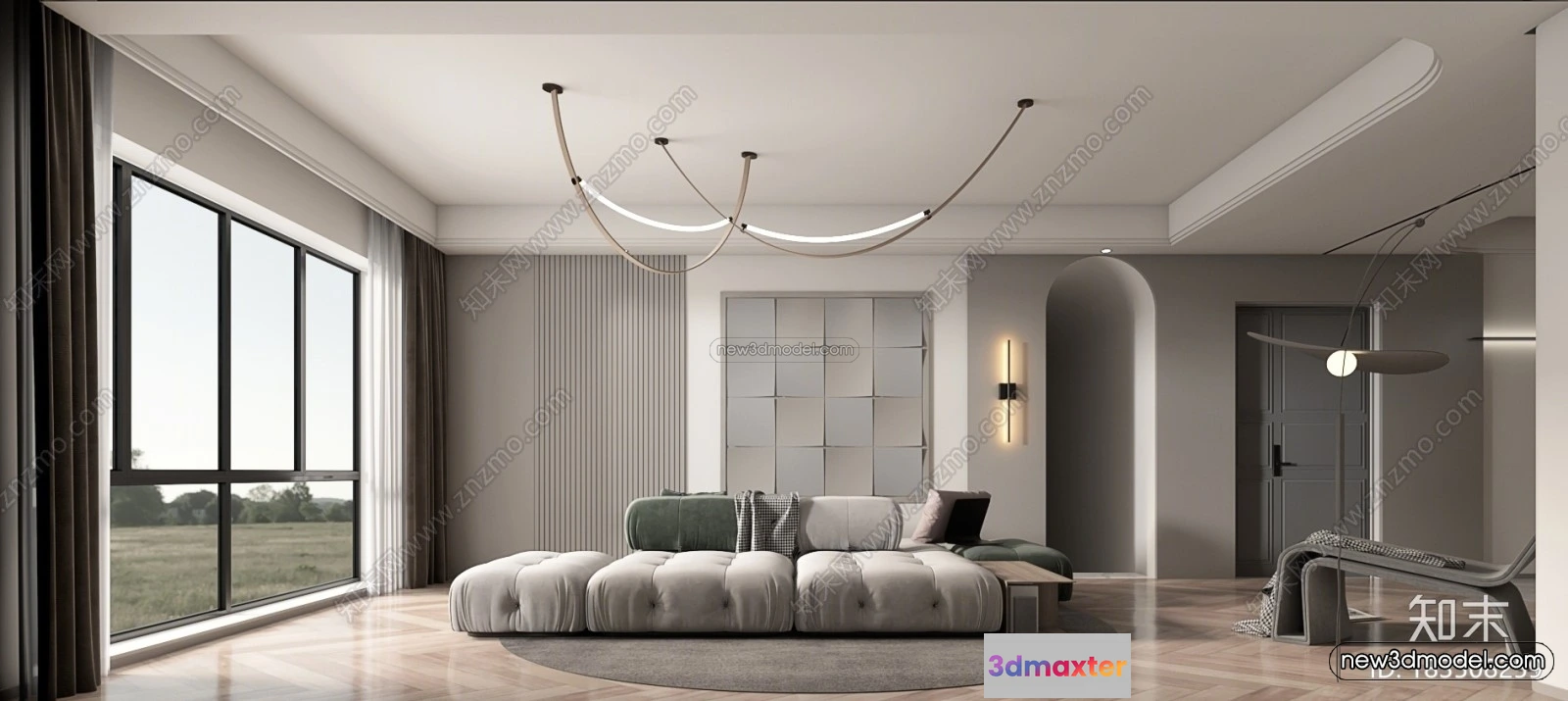 1581348 - Minimalist Style Interior 3D Blocks - Living Room 3D Model - 047 3D Max