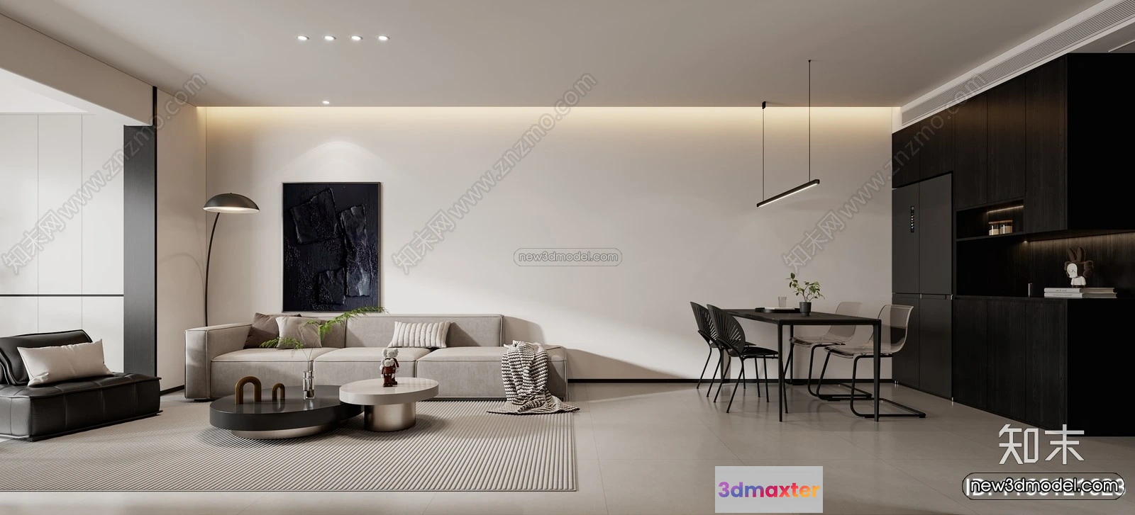 1581396 - Minimalist Style Interior 3D Blocks - Living Room 3D Model - 071 3D Max