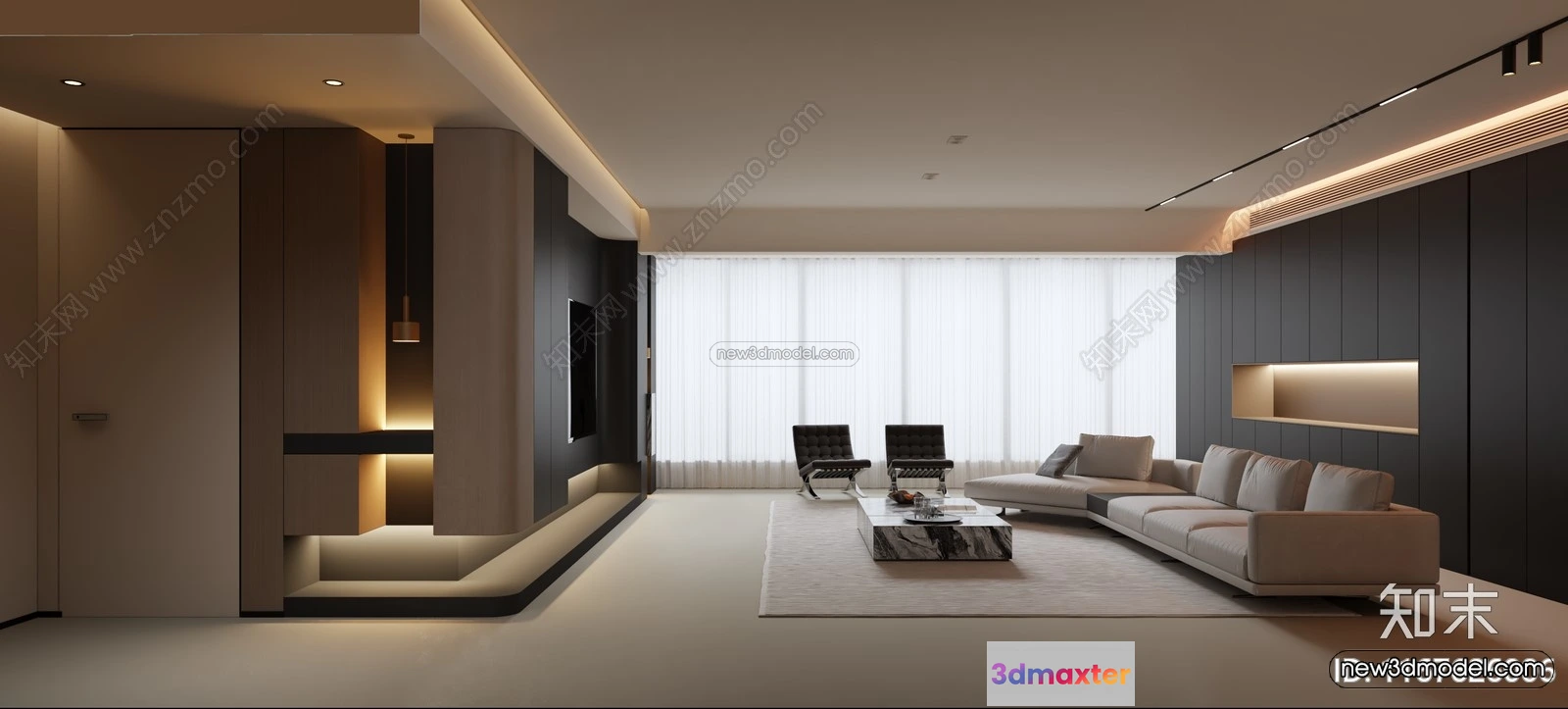 1581490 - Minimalist Style Interior 3D Blocks - Living Room 3D Model - 118 3D Max