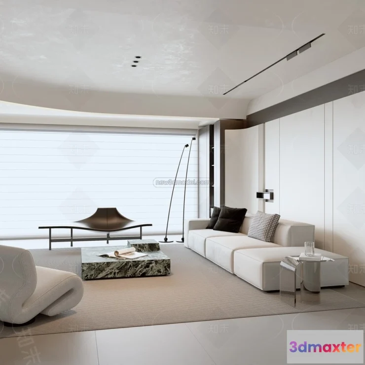 1581494 - Minimalist Style Interior 3D Blocks - Living Room 3D Model - 120 3D Max