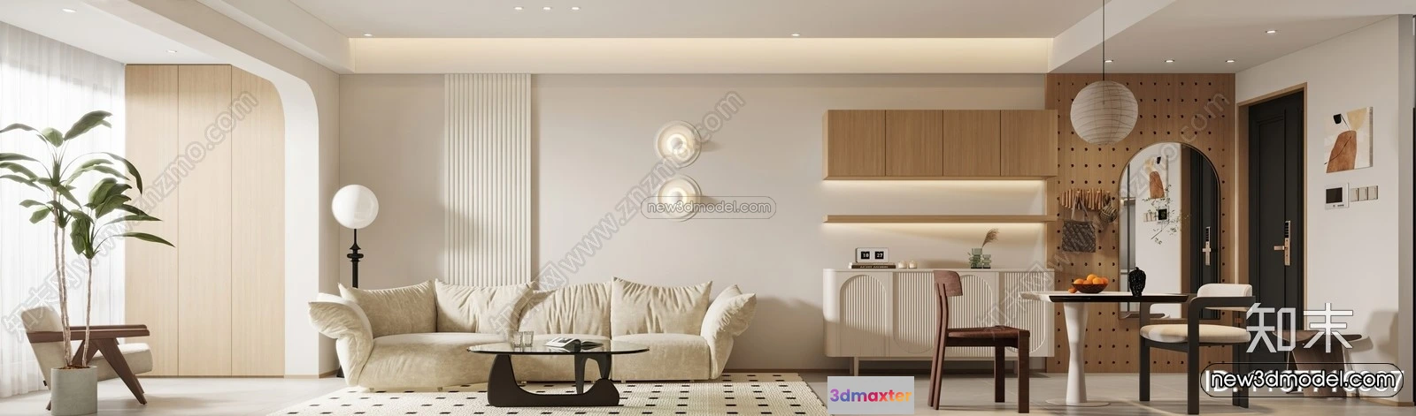 1581514 - Minimalist Style Interior 3D Blocks - Living Room 3D Model - 130 3D Max